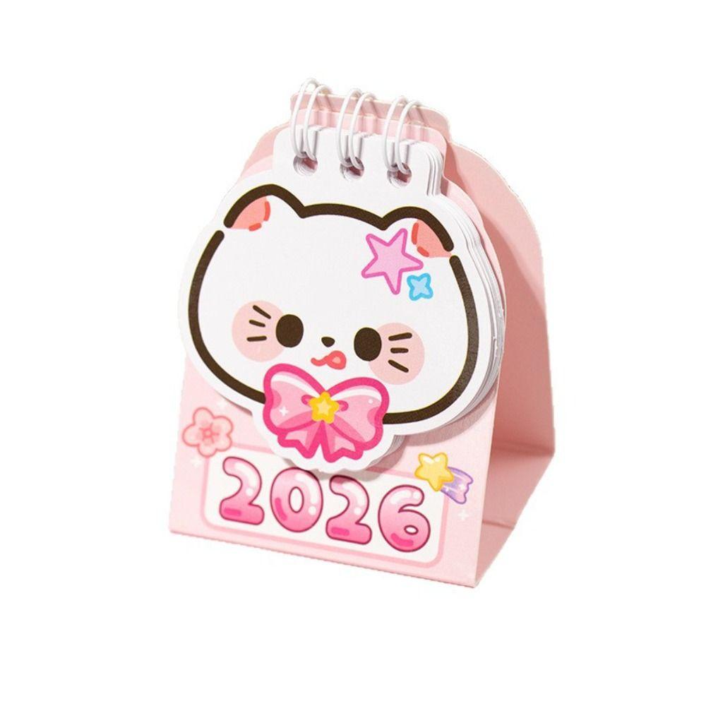 Cartoon Cat 2026 Desk Calendar Mini Schedule Planner Cute Daily Planner  Desktop Ornaments