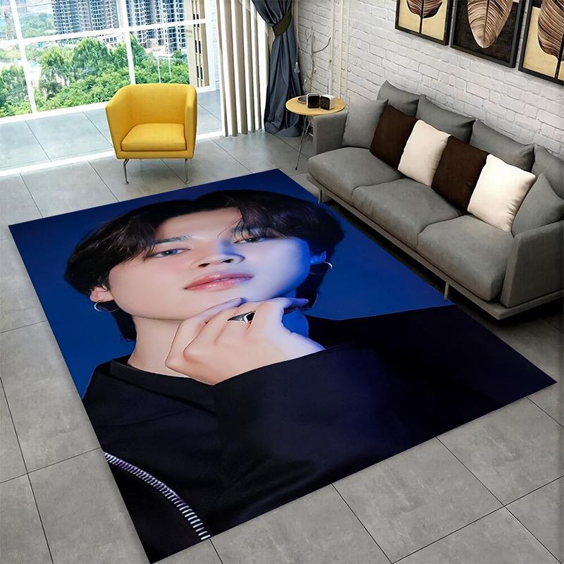 Famous B-BTS JIMIN KPOP Star Non-Slip Area Rug for Living Room,Bedroom,Playroom,Soft Carpet Floor Mat Home Decor Rug Kids Room