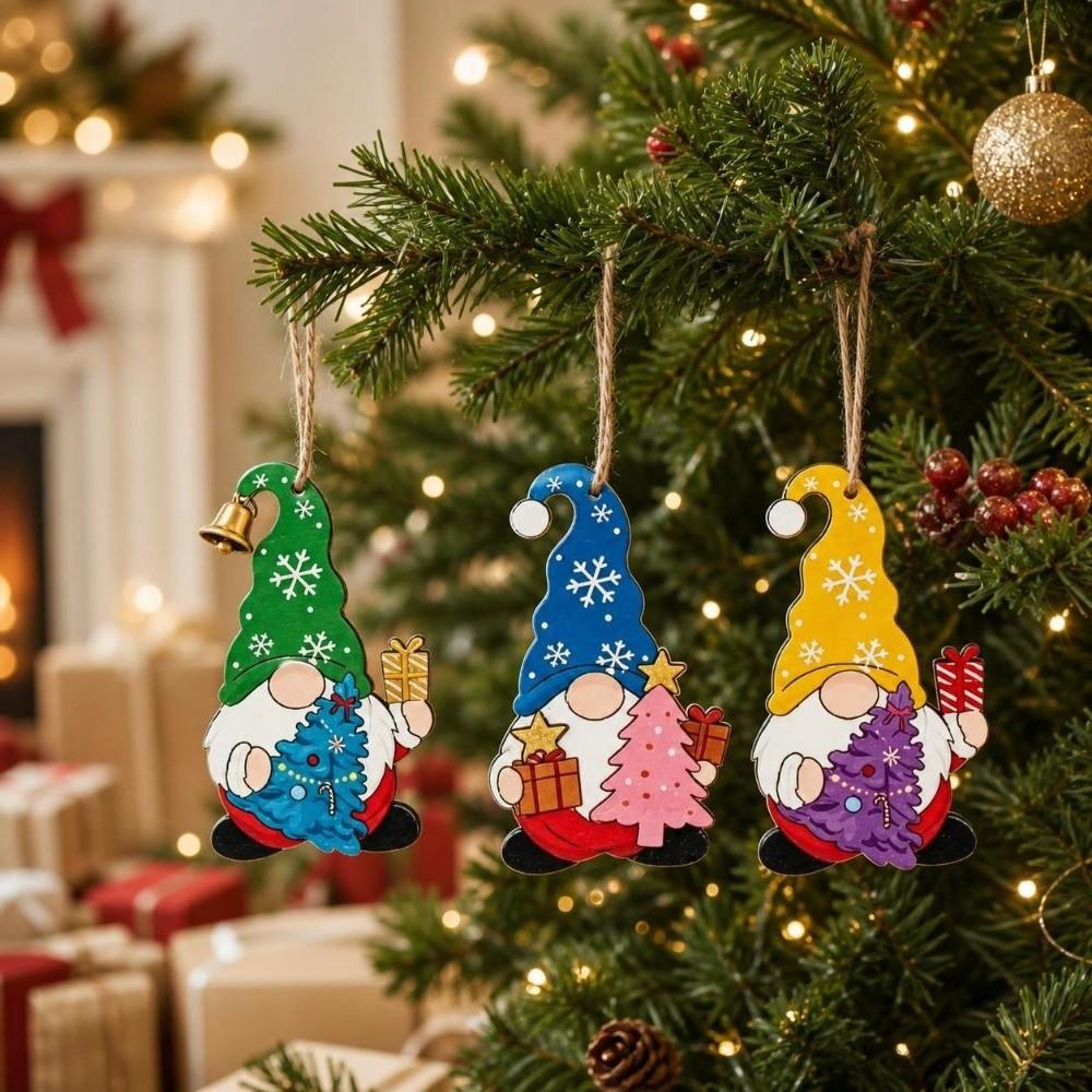 3 pcs 2D Flat Christmas Tree Ornaments Santa Claus Christmas Decor Xmas Hanging Pendant  Christmas