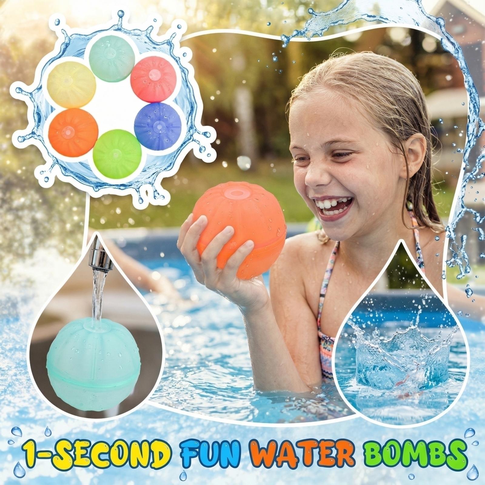 

Reusable Water-Balloons — Quick-, Refillable Water Toys For Kids Summer Fun, Outdoor Pool & Water Play One Size