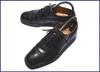 Rolls Italy Vintage Goodyear Leather Semi-Brogue Punch Cap Toe Size 24.5-25.0-25.5 Black(USED)