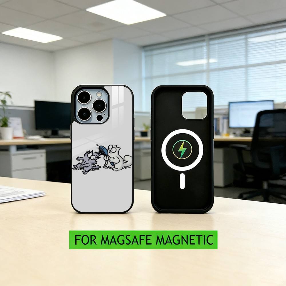 S-Simons And Cats-s Phone Case For iPhone17,16,15,14,13,12,11 Plus,Pro Magnetic For Magsafe Wireless Charging