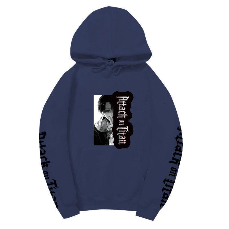 Attack on Titan Levi Ackerman Manga Hoodie Unisex Fleece Sweatshirt Gothic Vertical Logo Front Print No Sleeve Autumn Winter Pullover