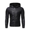 Giacca Corta Nera di Peluche con Cappuccio Autunnale e Invernale per Giacca da Uomo Giovane Coreana Casual e Bella Giacca da Moto Top