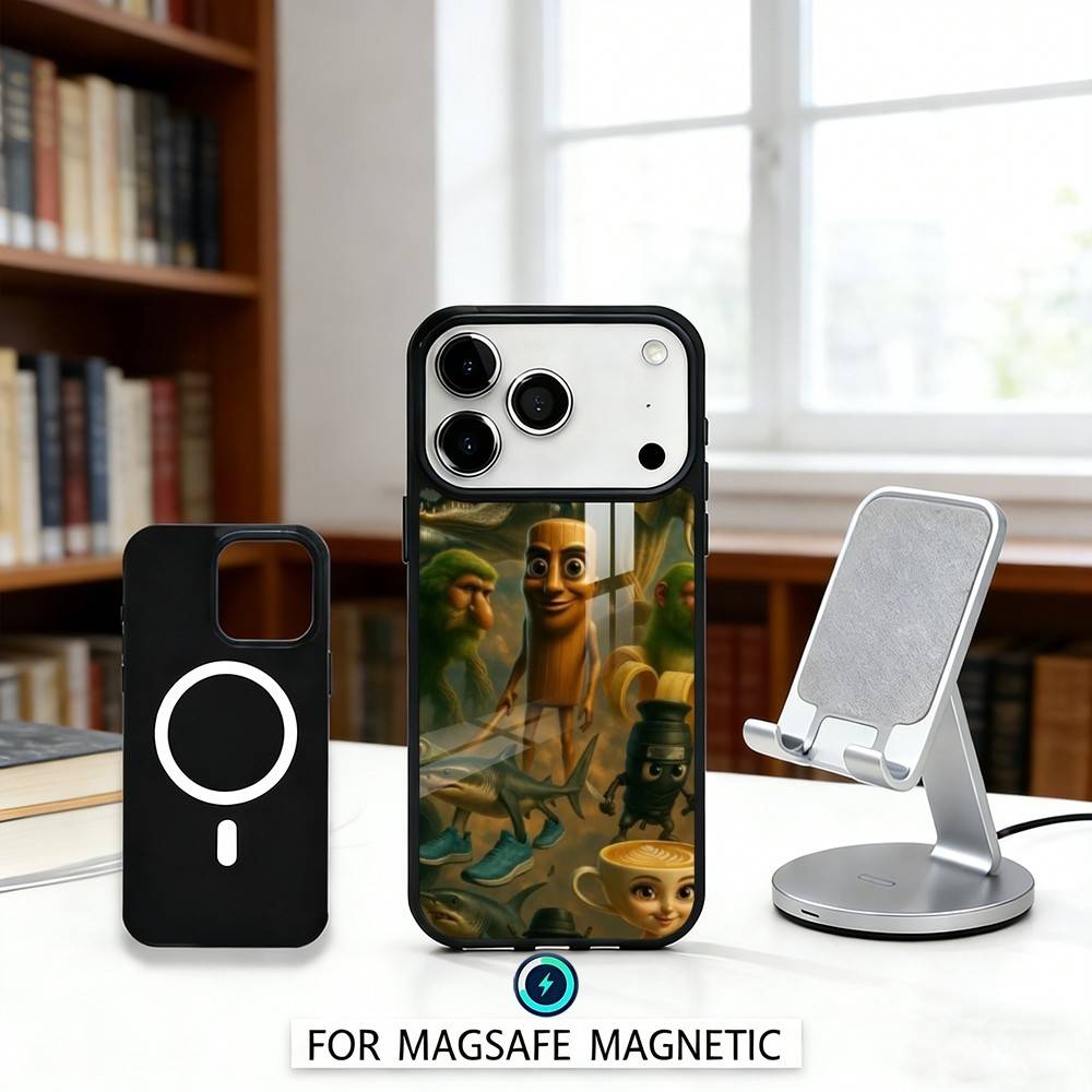 I-Italian B-Brainrot T-Tung Phone Case Magnetic For iPhone17 16 15 14 13 12 Pro Max For Magsafe Wireless Charging Cover
