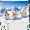 Christmas Little Snowman Tapestry Kawaii Wall Hanging Cute Scenery Anime Illustration Bedroom Living Room