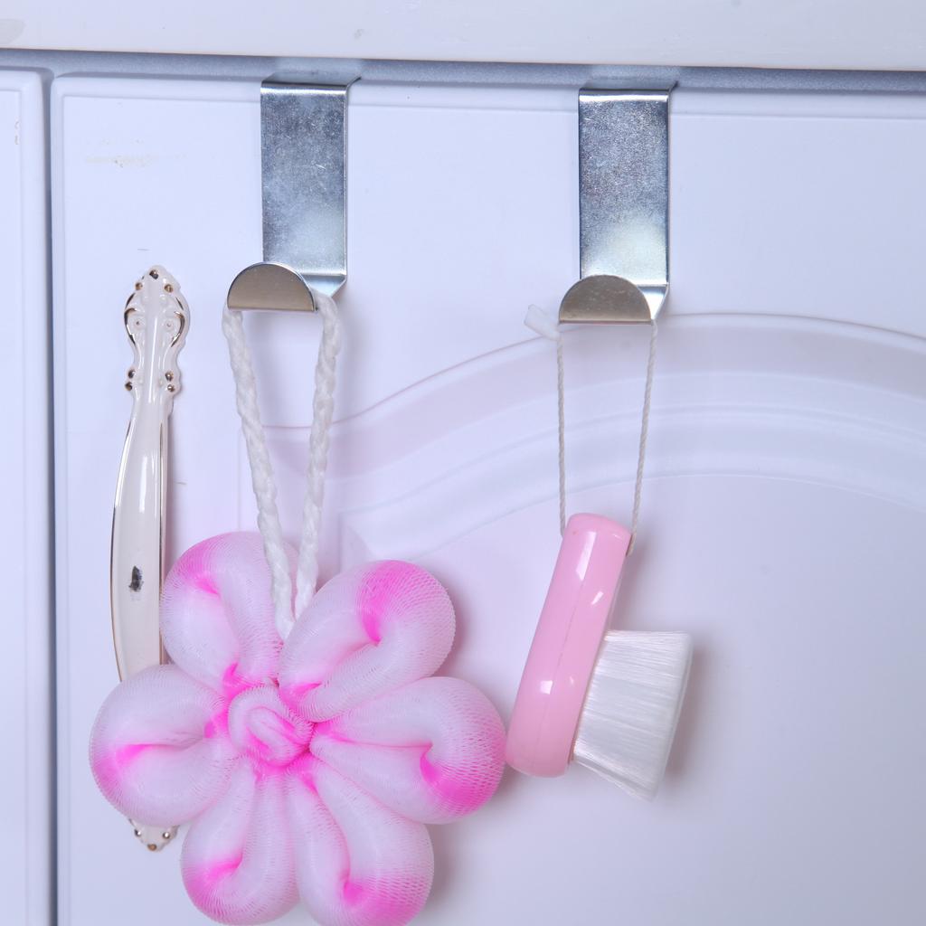 Z-shaped Door Back Hook Nail Free Door Back Coat and Hat Hook Bag Hanger S Hook Color Seamless Hook 2 Sets