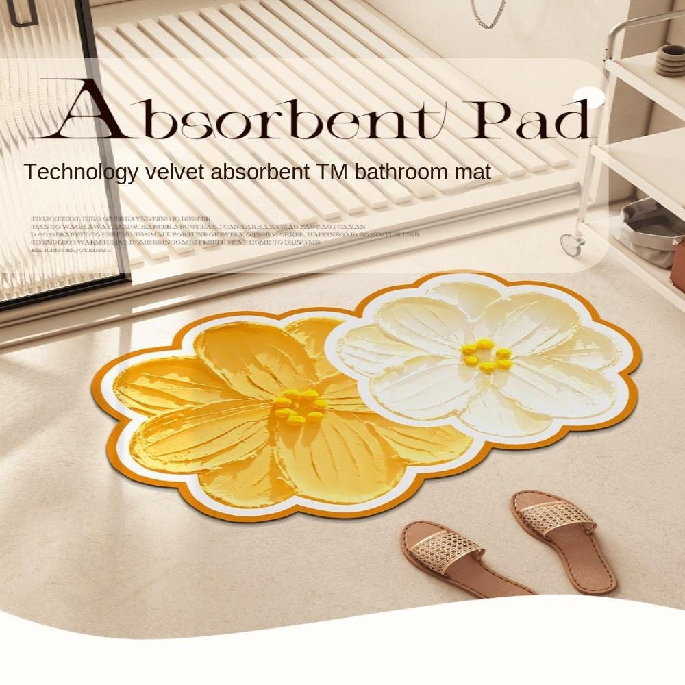 

Irregular Floral Anti Fall Bath Mats Anti Slip Bathroom Mat Floor Mat Doorstep Mat Type C