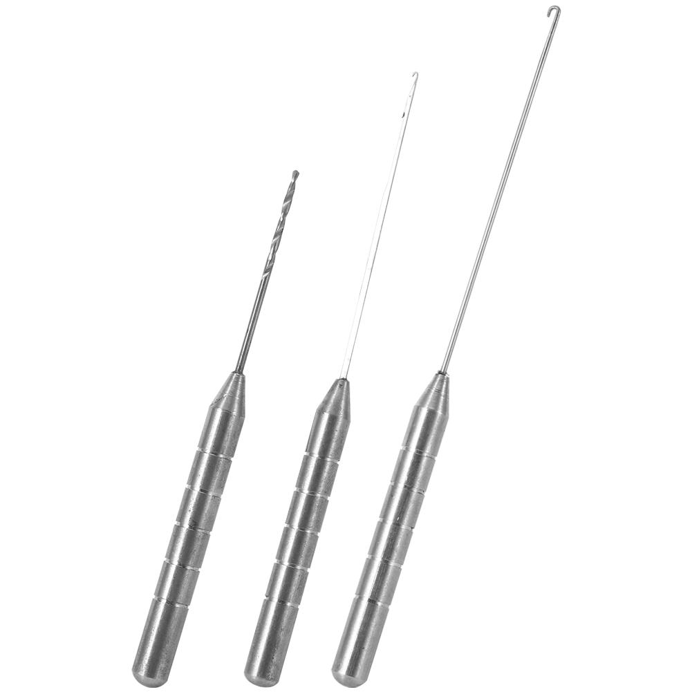 3pcs Stainless Steel Fishing Bait Stringer Drill Needle Portable AntiRust Fishing Tool