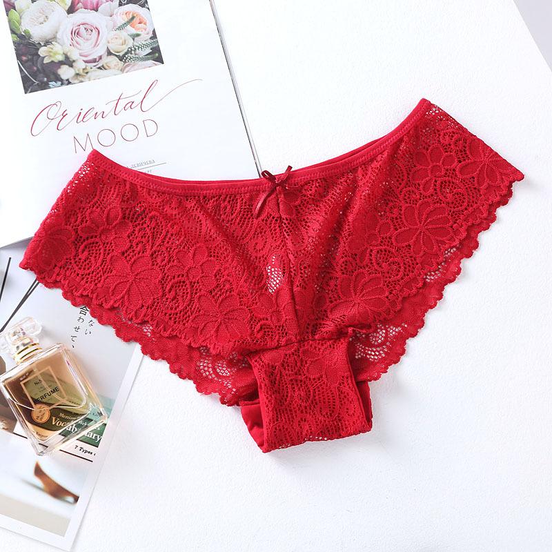 Sexy Lace Transparent Underwear for Women Low Waist Seamless Panties Hollow Out Plus Size Women's Underwear