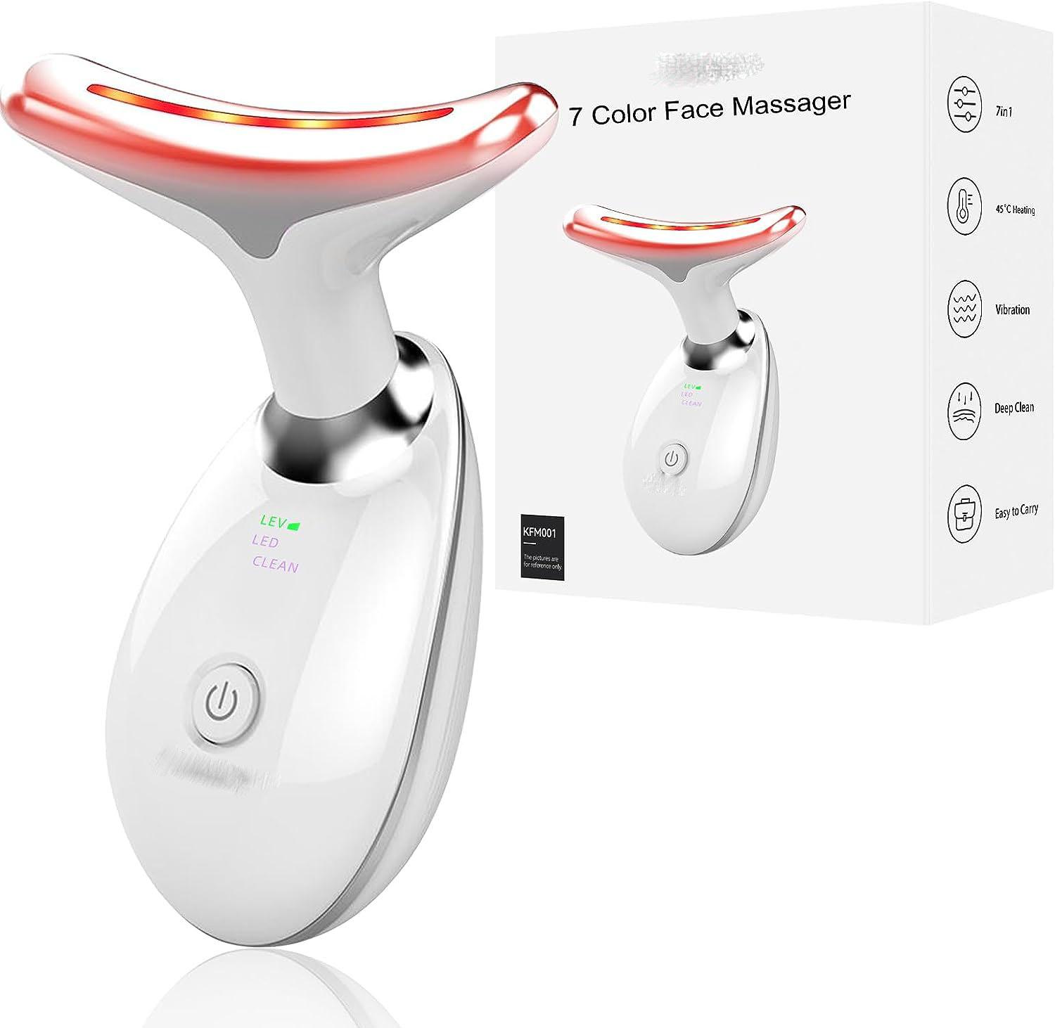 

Red Light Therapy for Face,7 in 1 Facial Massager Tool-Based ,Vibration and Thermal Technologies,Skin Rejuvenation for Neck Beauty Device