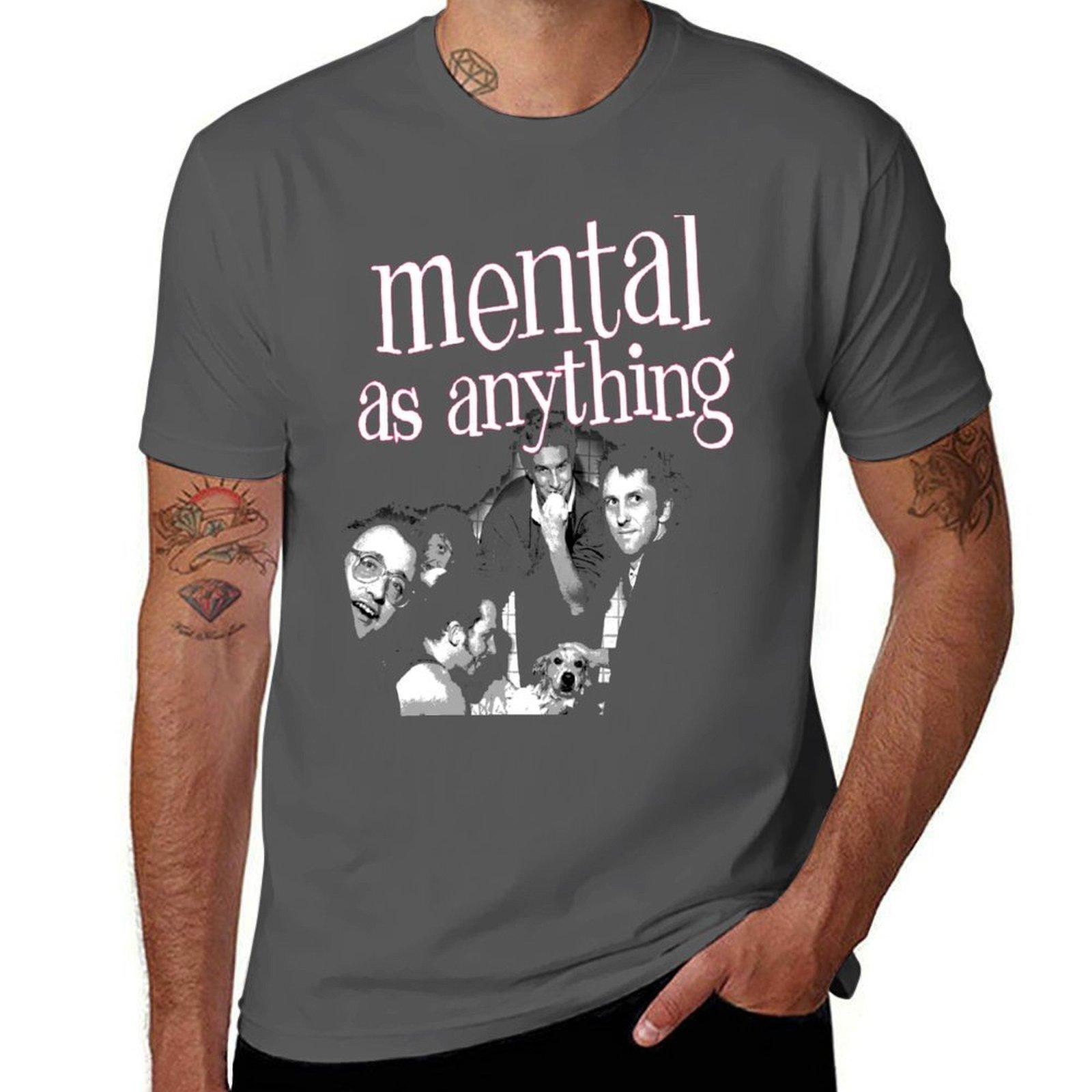 

Ausrock Mental As Anything Tee 2 T-Shirt t shirts for man cotton soft funny t shirts man t shirt man cotton T-Shirt 4XL