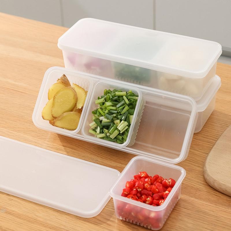 Fresh-Keeping Box Refrigerator Fruit Vegetable Drain Crisper Kitchen Storage Box
