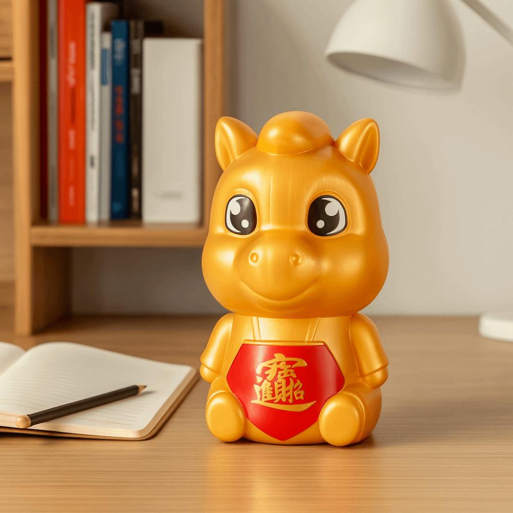 Good Luck Cartoon Piggy Bank Thickened Coin Saving Box Zodiac Horse Coin Jar  New Year Celebration