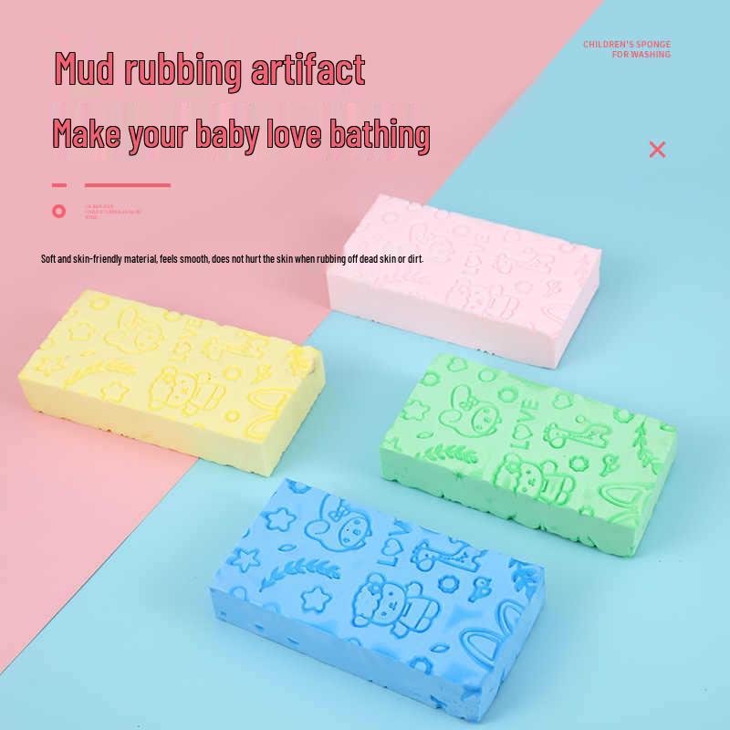 

3D Утолщенная детская губка для ванны люфа – Двусторонняя мочалка для растирания грязи и пепла