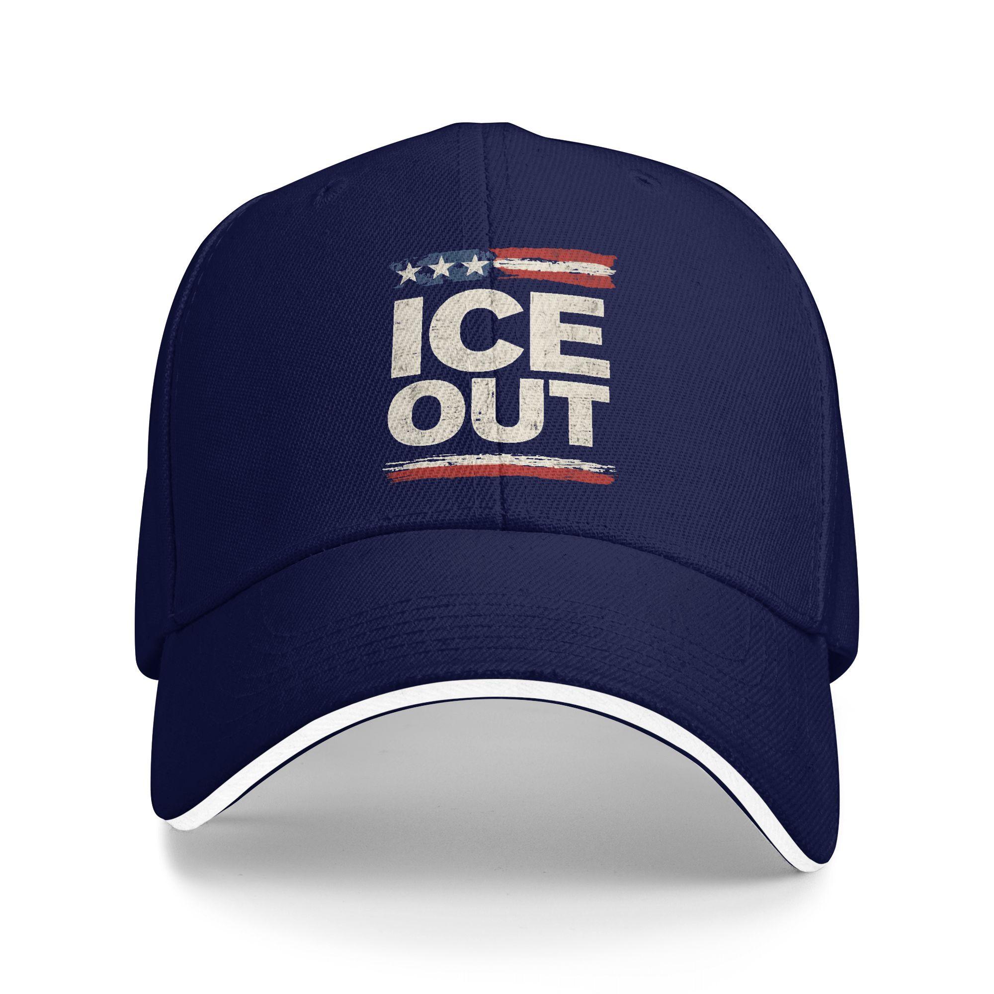 

Ice Out Flag US Baseball Cap y2k Cute Female Male Hip Hop Hats Sun Visor Custom DIY Outdoor Gym Baseball Caps Gift As Picture темно-синього кольору