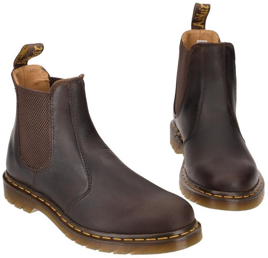 Ботинки Dr. Martens 2976 Yellow Stitch crazy horse темно-коричневые