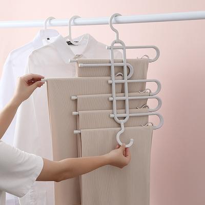 Multi-functional Telescopic Multi-layer Storage Clothes Hanger, Drying Rack, Magic Pants, Scarf Rack, Silk Scarf and Tie Hanging Rack