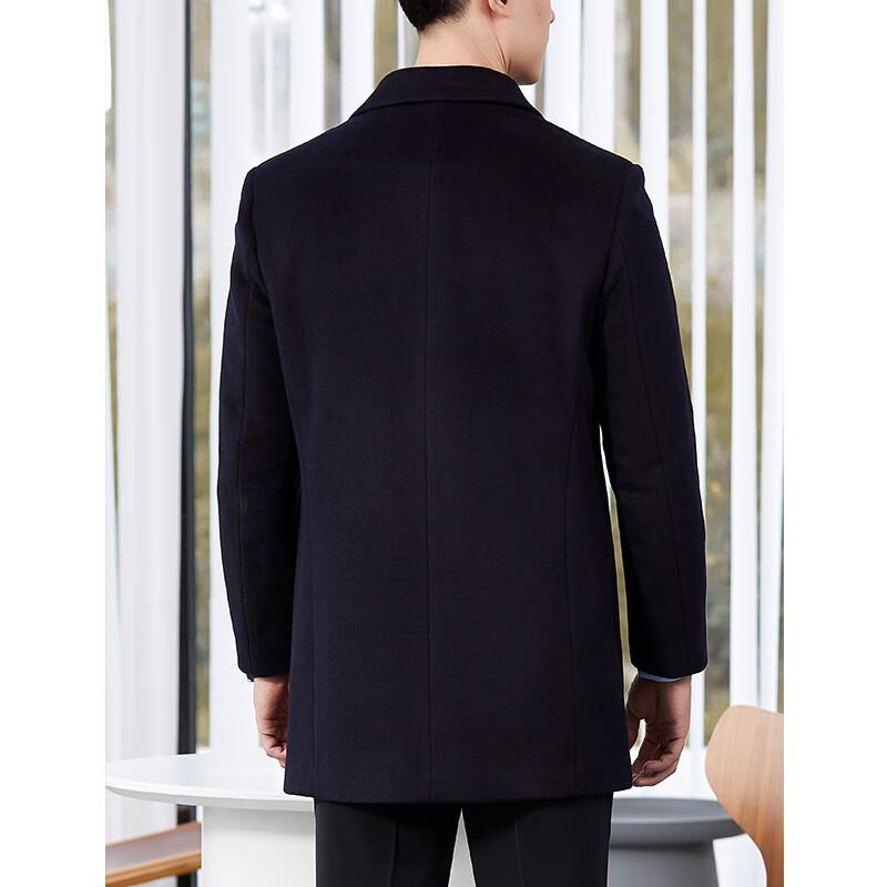 Men's Business Professional Wool Blend Mid-length Overcoat
