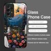 Custodia per Telefono in Vetro Temperato con Fantasia Astratta Fantasma Divertente per Samsung Galaxy A06 A55 A54 A53 A52 A36 A14 A15 A31 Copertura Posteriore Y2K