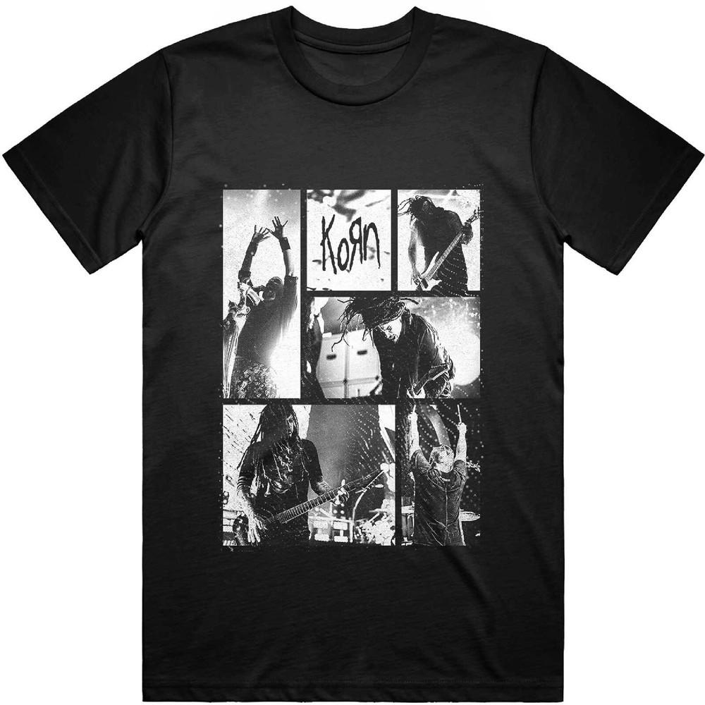 

Korn T-Shirt Blocks Rock Band New Black Official S