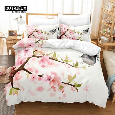 3 st Påslakanset, 3D Gren Blomma Sängkläder Set, Mjukt Bekvämt Andningsbart Påslakan, För Sovrum Gästrum Dekor