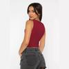 Kadın Seksi Boyunsuz Kolsuz Dar Alt Gömlek Yuvarlak Yaka Çalışma Tank Top