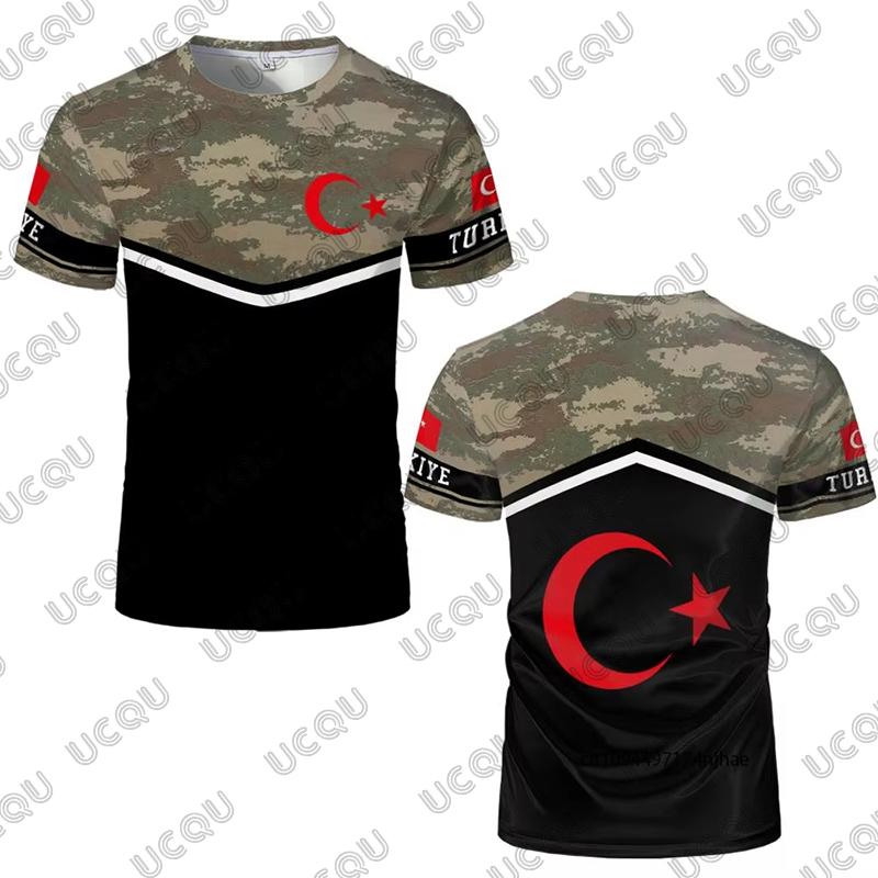2026 New Turkish Flag Print Soccer Jersey For Men T-Shirt Summer Quick-Drying Sports Short Sleeve Tees Casual Kids/Adult Tops