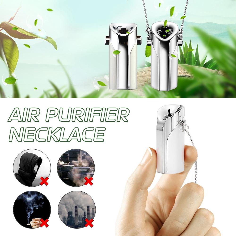 White/Sliver Portable Air Purifier USB Wearable Necklace Negative Ionizer Anion Personal Air Purifier Cleaner Air Freshener