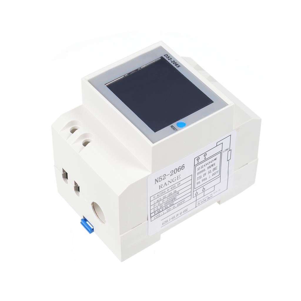 D522065 6in1 Digital Single Phase Energy Meter Tester Din Rail AC Monitor Voltage Current Power