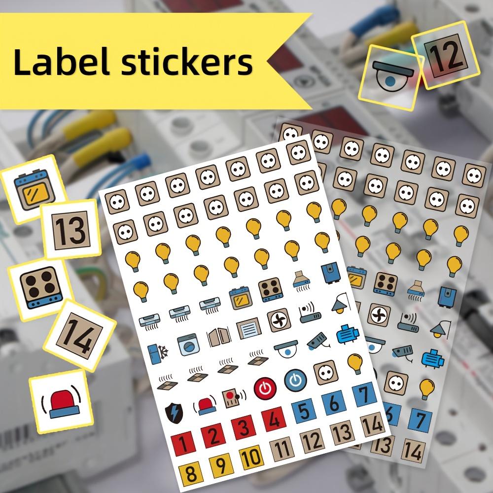 70pcs/Set Electrical Panel Label Stickers | White Power Distribution Box Electrical Screen Panel Circuit Breaker Reminder Stickers Convenient