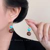 Autumn/Winter Gradient Geometric Tassel Earrings - Retro Artistic Style for Women
