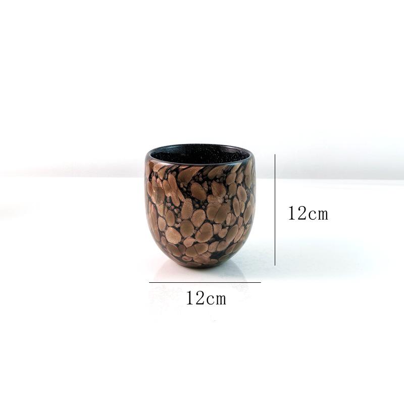 Handmade Gold Star Small Glass Vase for Elegant Decor 12x12x12 cm золотой
