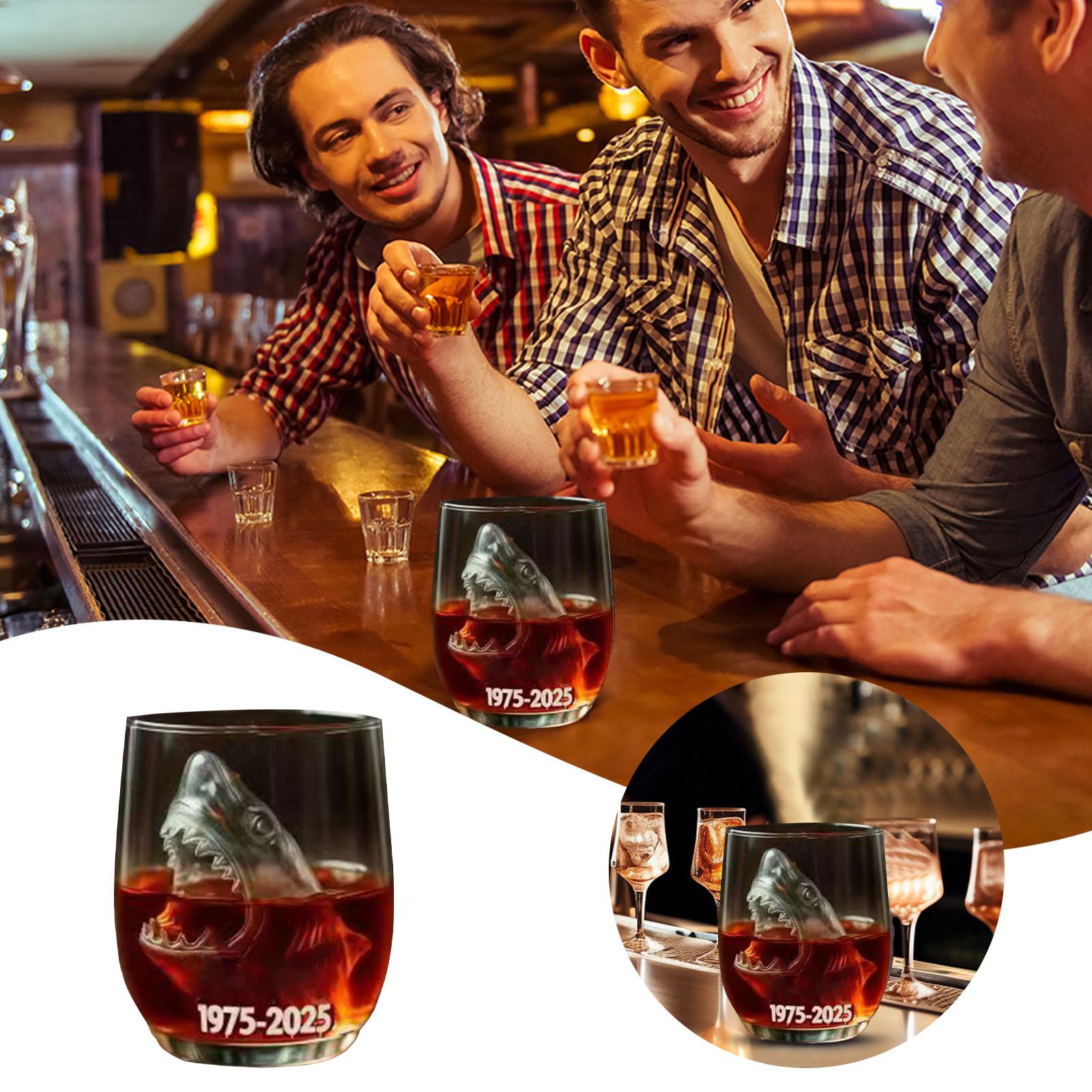 

3D Shark Glass Cup Wine Glass Funny Transparent Water Cup For Beer Whiskey Cocktail Home Decor Gift Drinkware Bars Accessory