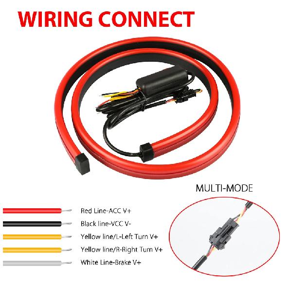 39 " Car High Mount Third Brake Led Light Strip Turn Signal Rear Tail Windshield