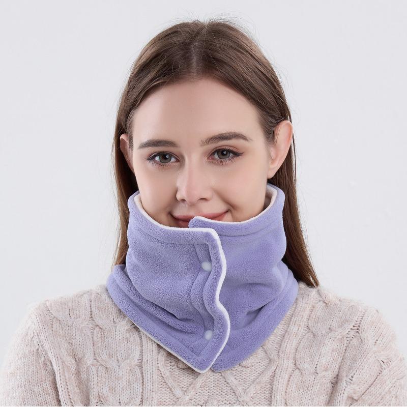 Winter Austrian Velvet Double-sided Snap Scarf Fashionable and Versatile Fake Turtleneck Outdoor Sports Cold and Warm Neck Cover