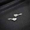 Shimmering Heart Shaped Magnetic Clasp Fastener For Jewelry Making Alloy Construction Rhinestones Necklace Connector