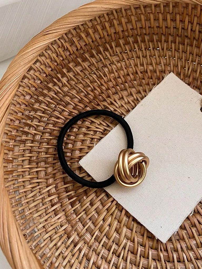 Golden Hair Tie, Adult Hair Accessories, Ponytail Elastic Band, Golden Metal Ponytail Holder 1pc Halloween