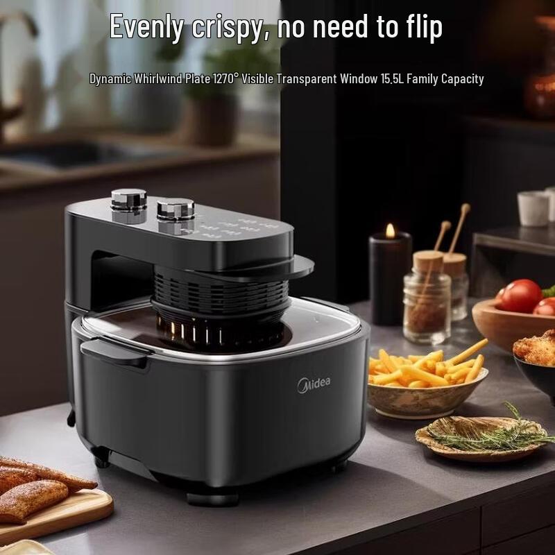Midea 5.5L No-Flip Air Fryer with Visual Window CN plug (adapter included)