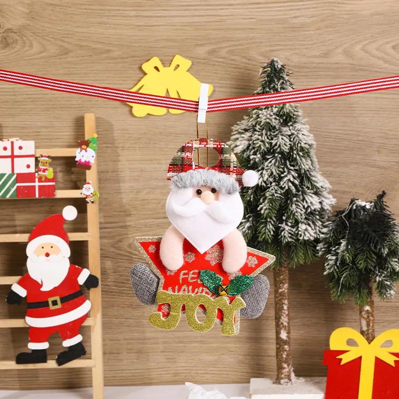 Christmas Tree Pendant Accessories Santa Claus Doll Fabric Letter Pendant Christmas Decoration Supplies YFA2244