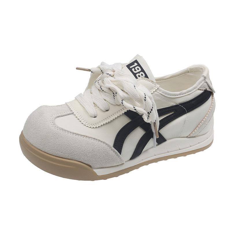 German training shoes white shoes women's retro training casual lace-up running sneakers in versatile flat baseplate shoes