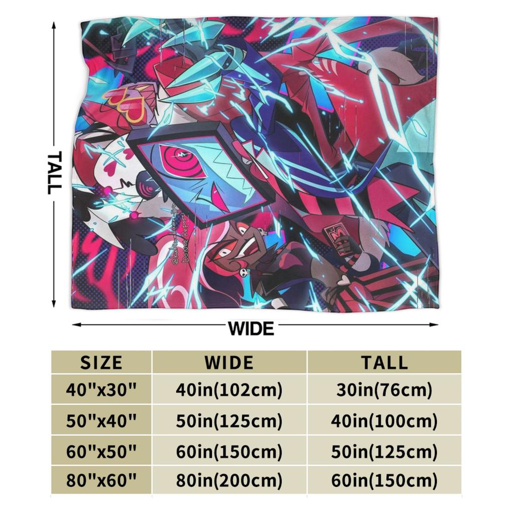 Hazbins Hotels Alastor Vox 2 Print Blanket For Men Women Super Soft Cozy Throw Blankets for Sofa 50x60 Inches Multiple Sizes