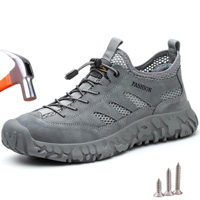 Summer Safety Shoes Men Breathable Steel Toe Work Shoes Indestructible Security Safety Boots Men Protective Work Sneakers