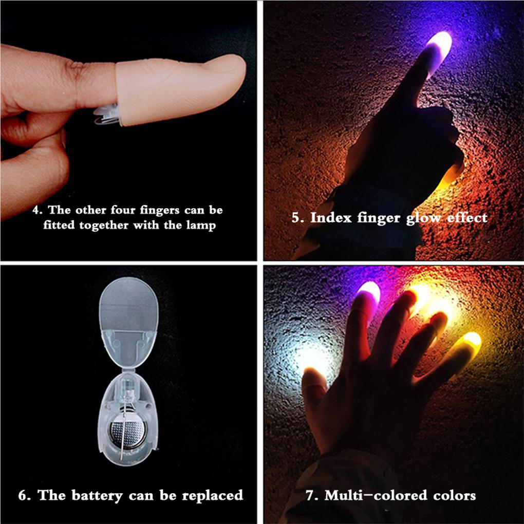 LED Light Fantastic Prank Tools Mini Lamp Thumbs Lights Colorful Performance Lamps Brightness Insulating Paper Trick Prop