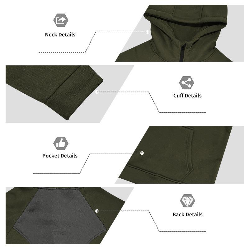 Men S Half Zip Hooded Fleece Lined Loose Fit Spliced Knit Sweatshirt