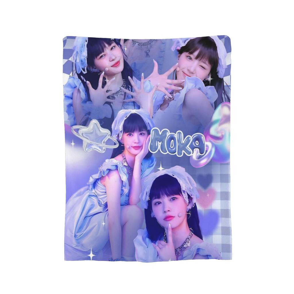 Illits Kpop Girl Group Blanket Fleece Print Multifunction Super Warm Throw Blankets for Bed Outdoor Plush Thin Quilt