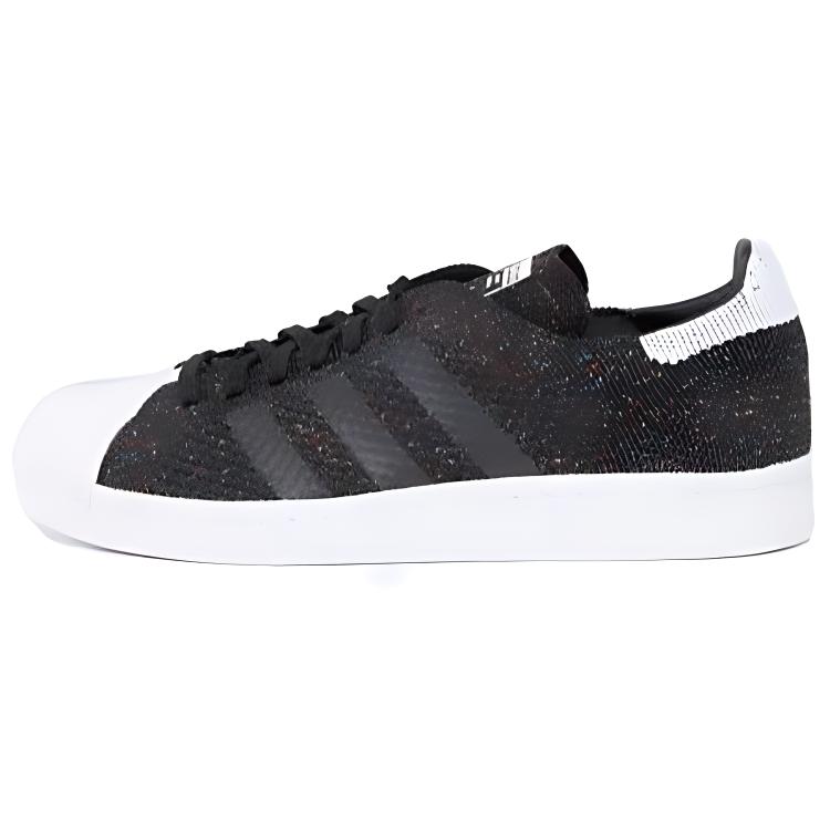 Adidas Originals Superstar 80s Primeknit Lace Up Cushioning, Wear Resistant Low top Skateboard Shoes Unisex Black S75844