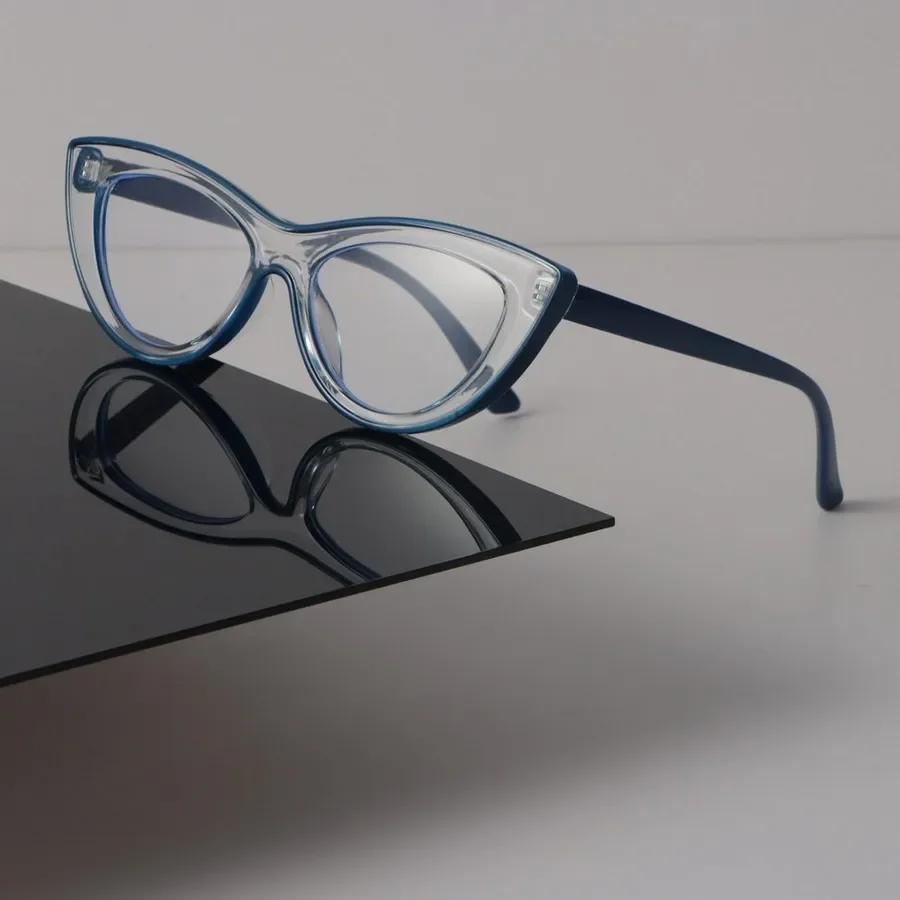 Luxuriöse Cat-Eye-Rahmenbrille Damen Herren Minimalistisch Transparent Brille Cool Klare Gläser Rahmenbrille