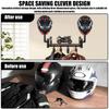 Helmet Holder Wooden Wall Mount Motorcycle Helmet Display Stand with 4 Clip and 2 Hook Multi-purpose Riding Suits Storage Rack