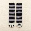 Non-Slip Coral Fleece Cat Paw Mid-Calf Sleep Socks - Women's Warm Cartoon Maternity Socks for Autumn & Winter